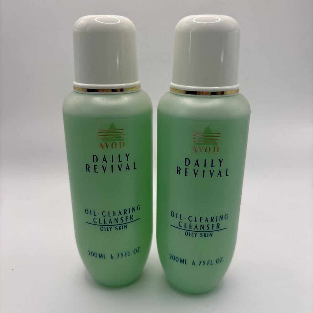 2 Vtg Avon Daily Revival Oil-clearing Cleanser Oily Skin 6.75 Oz NOS